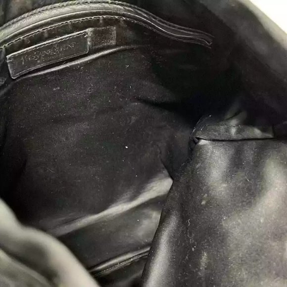 Auth YvesSaintLaurent rivegauche (YSL) Kahara 121631 Black Canvas Velour - - Picture 9 of 13